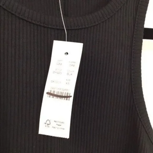 NWT J Crew Black Re Imagined Ribbed Crew Neck Fitted Pullover Tank Top XS - Picture 6 of 9